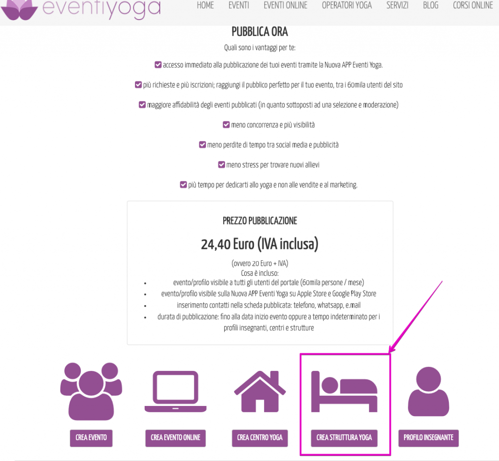 Pubblica - Eventi Yoga - CREA STRUTTURA YOGA