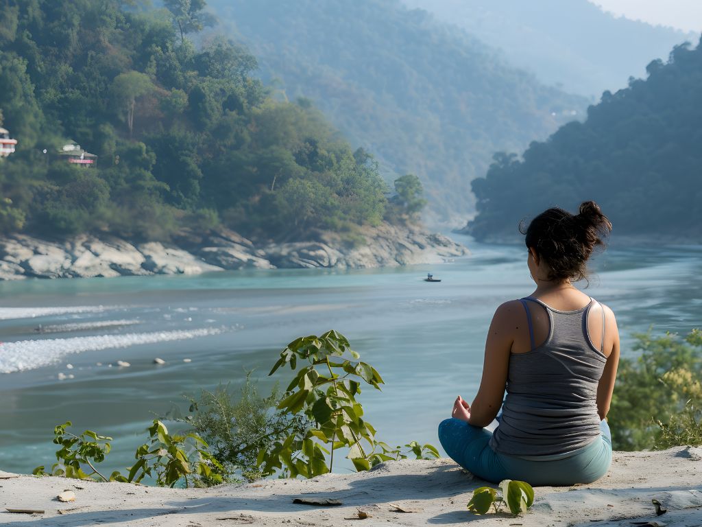 una donna pratica pranayama