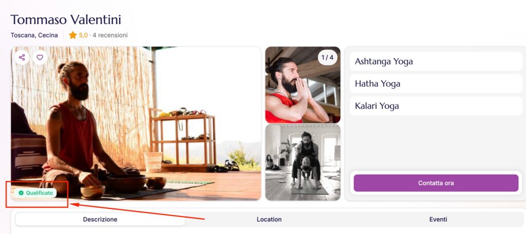 Badge Qualificato di EventiYoga